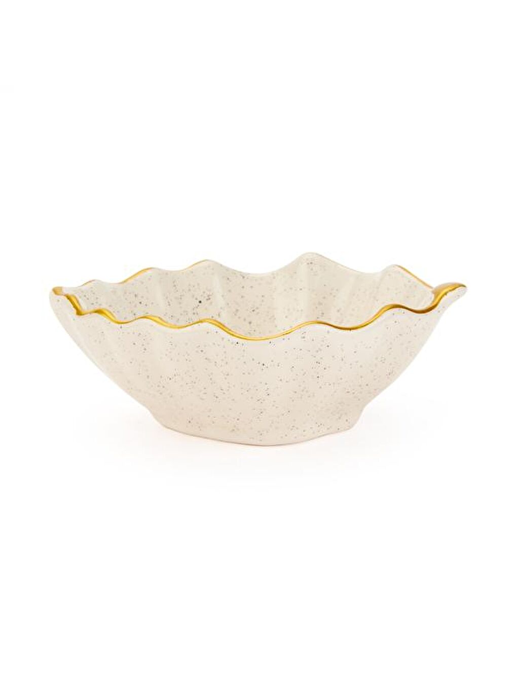 Ekru Seramik Yaprak Çerezlik - Krem - 11 cm-2