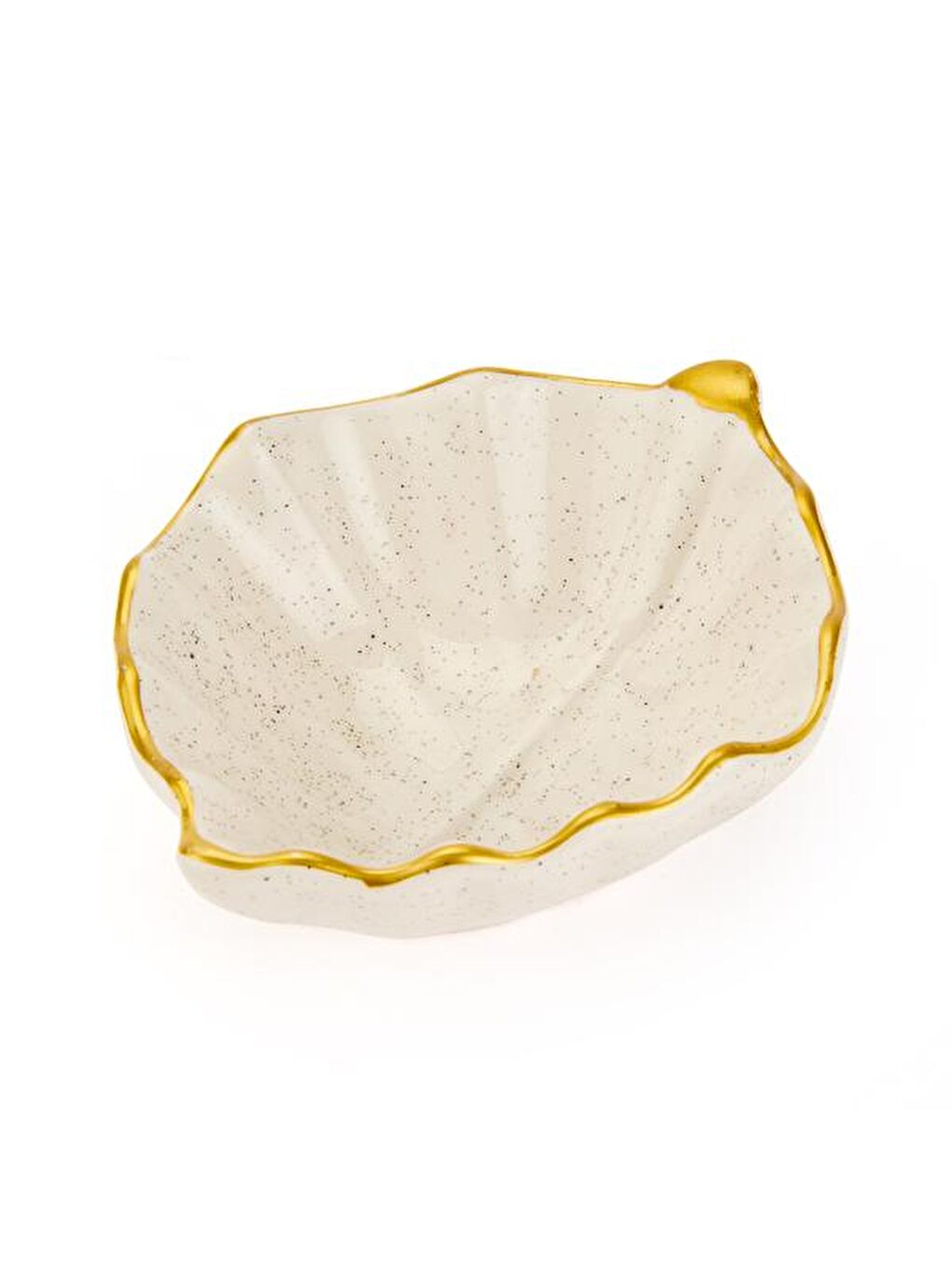 Ekru Seramik Yaprak Çerezlik - Krem - 11 cm-3