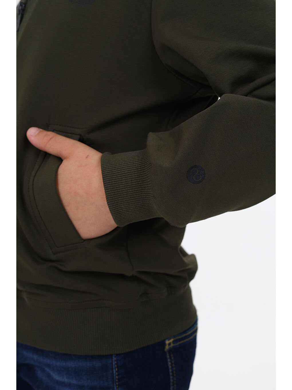 Haki Erkek Çocuk Baskılı Hırka-1