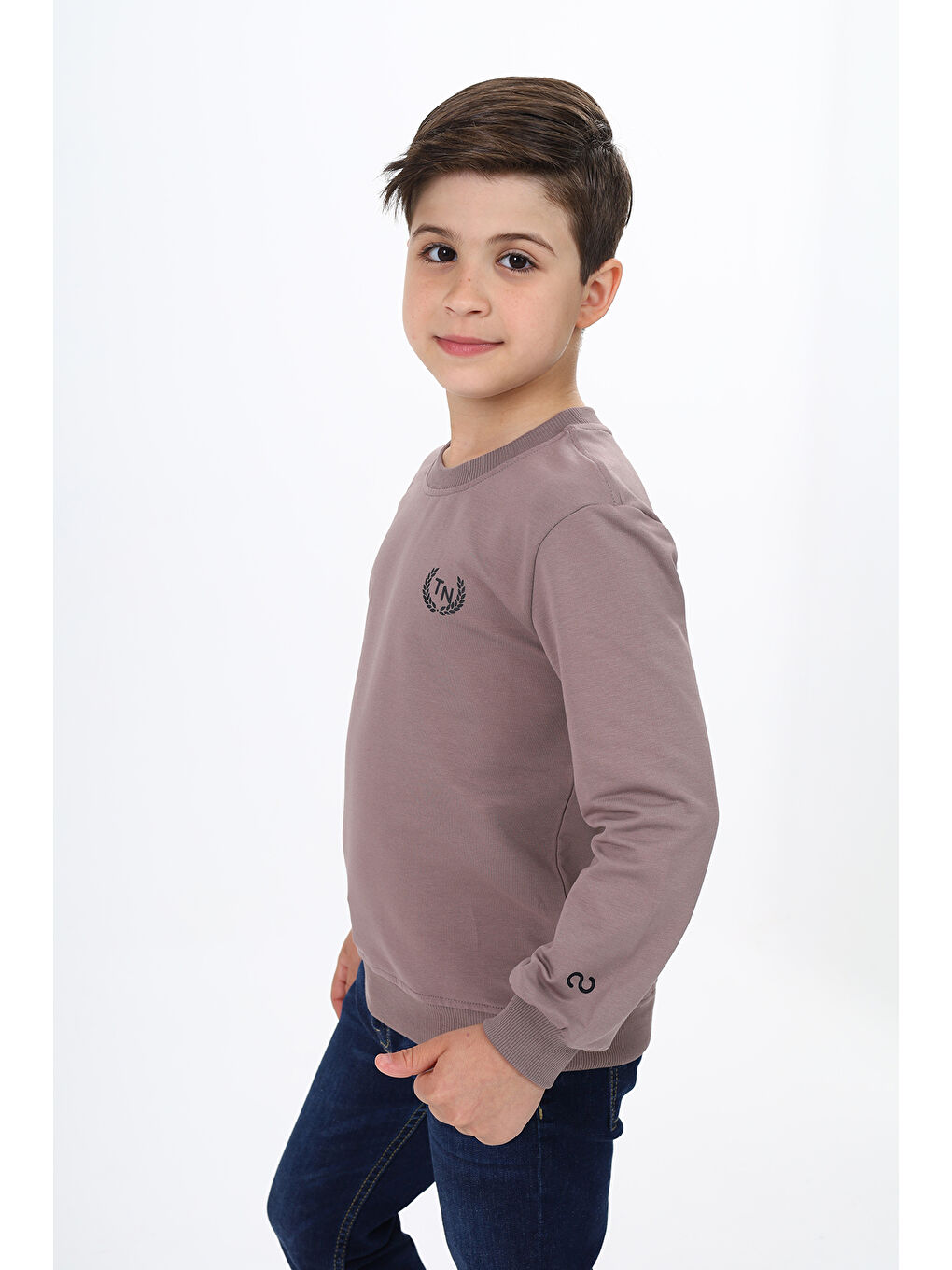 Kahverengi Erkek Çocuk Baskılı Sweatshirt-2