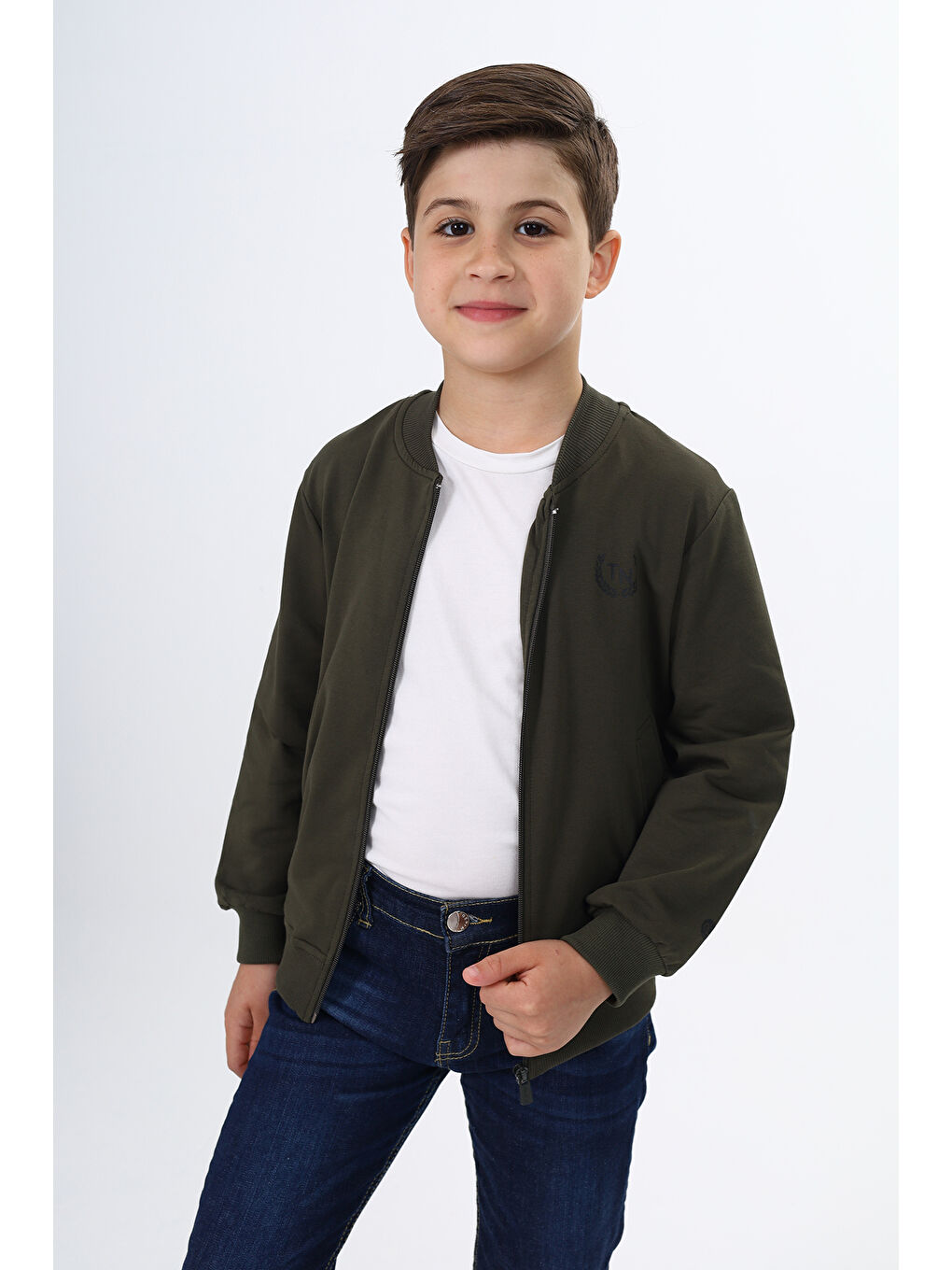 Haki Erkek Çocuk Baskılı Hırka-4