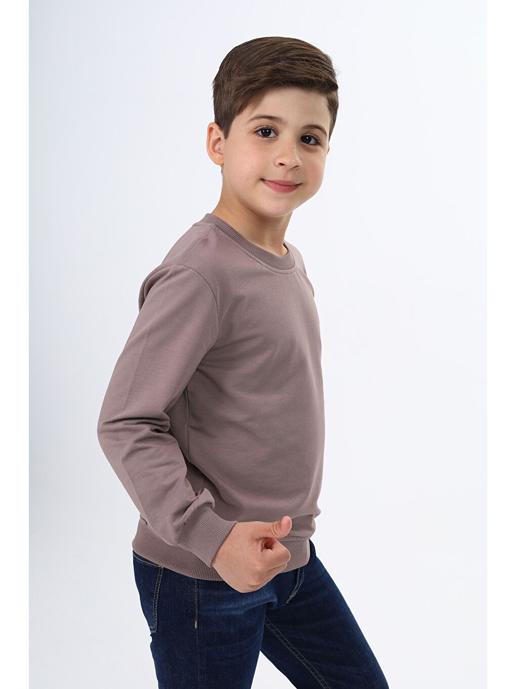 Kahverengi Erkek Çocuk Baskılı Sweatshirt-4