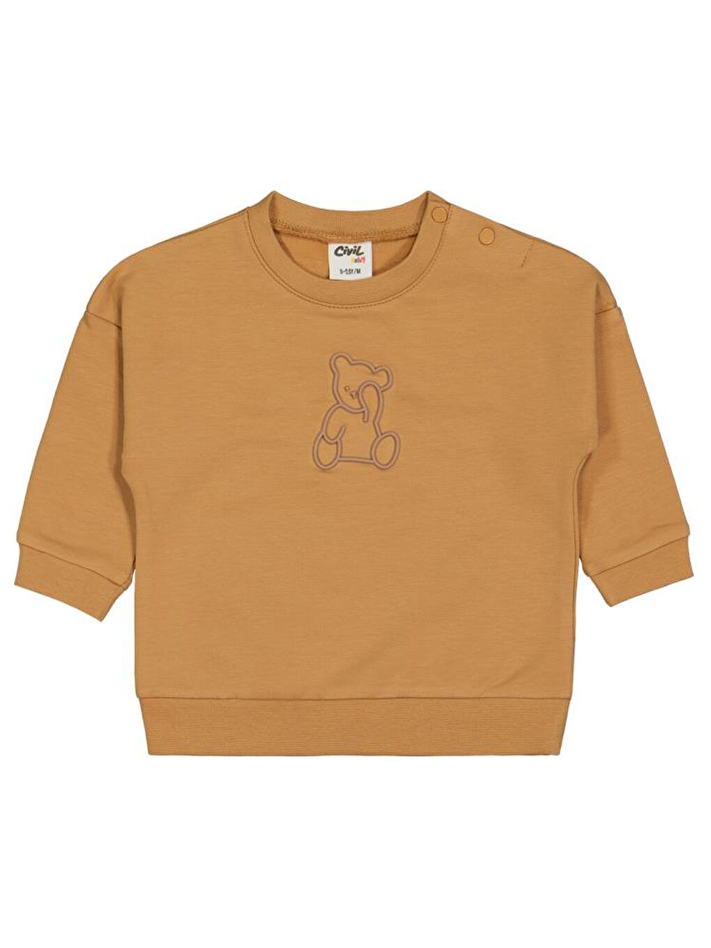 Sarı Baby Teddy Baskılı 6-18 Ay Sweatshirt - Hardal 18-24 Ay