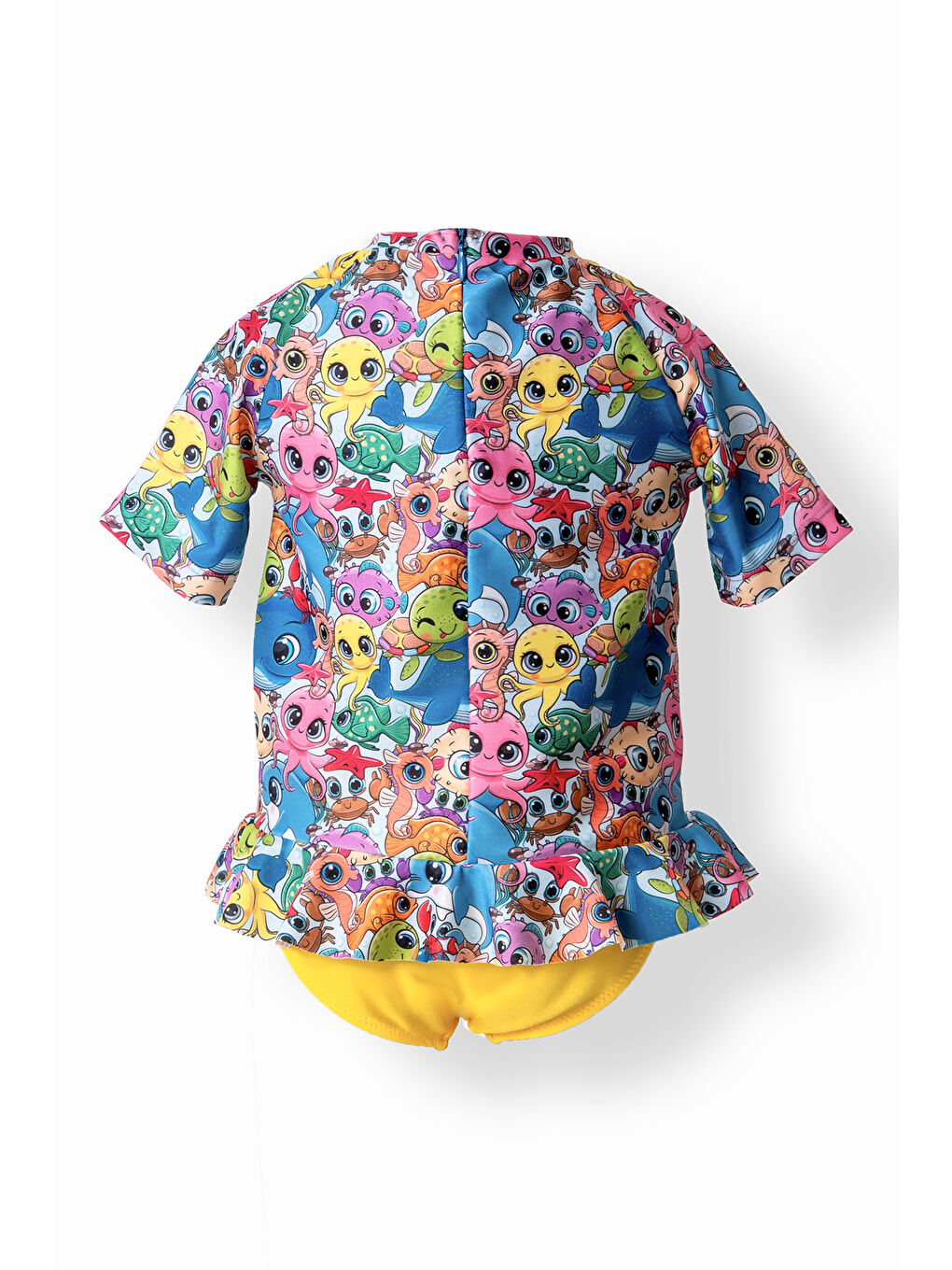 UV Korumalı Kız Çocuk Bebek Uzun Kollu Üst Etek Takım 5103 Mavi-1