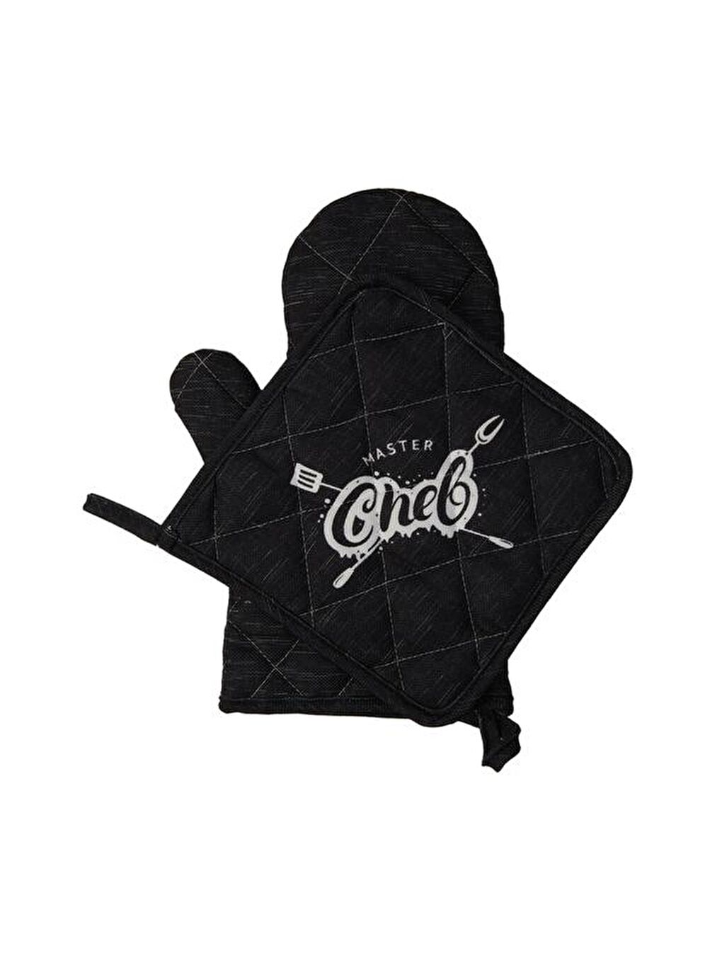 Karışık Master Chef V.1 Mutfak Eldiveni Ve Tutaç Seti - 17x30 cm + 20x20 cm-1