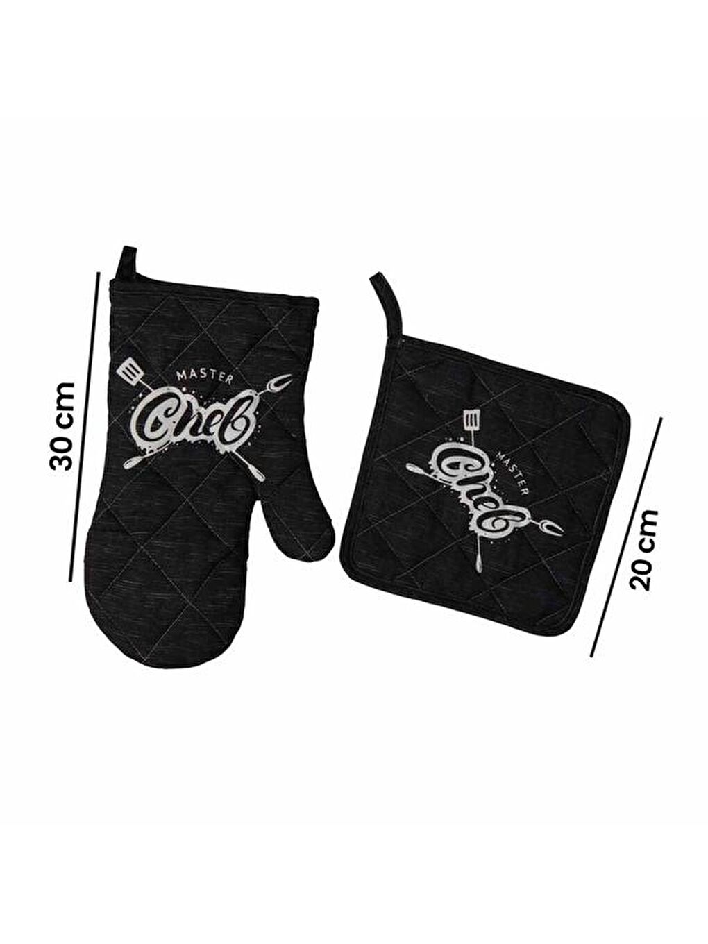 Karışık Master Chef V.1 Mutfak Eldiveni Ve Tutaç Seti - 17x30 cm + 20x20 cm-3