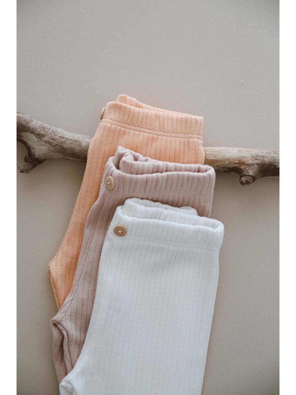 Beyaz 3Lü Bebek Fitilli Tayt Model 1-6