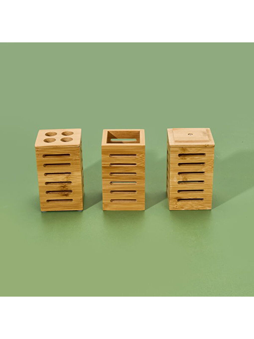 Bambu 5'li Banyo Seti - Bej-2