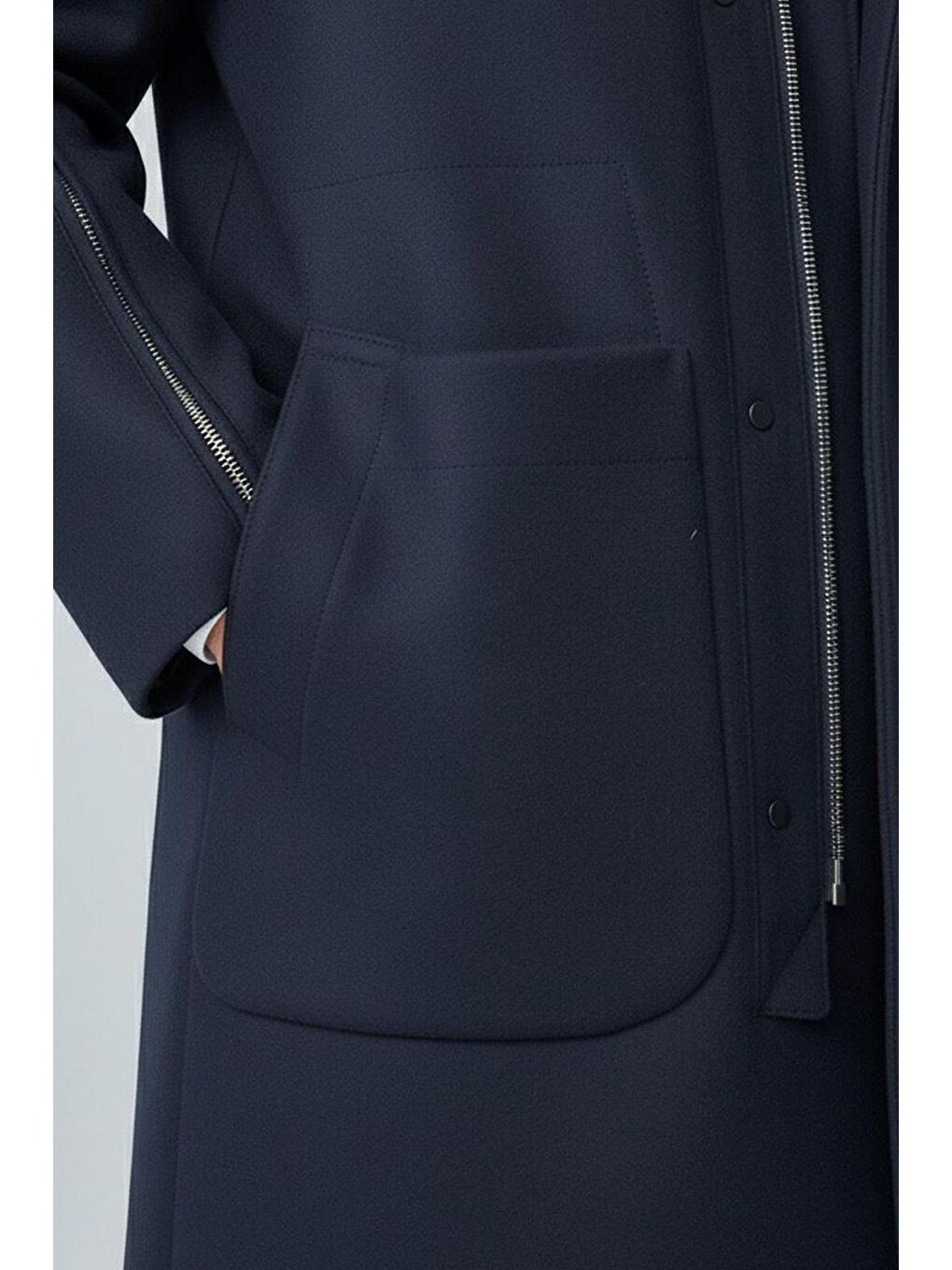 Giotelli Lacivert Regular Fit Yün Karışımlı Ceket Yaka Erkek Kaşe Kaban-2