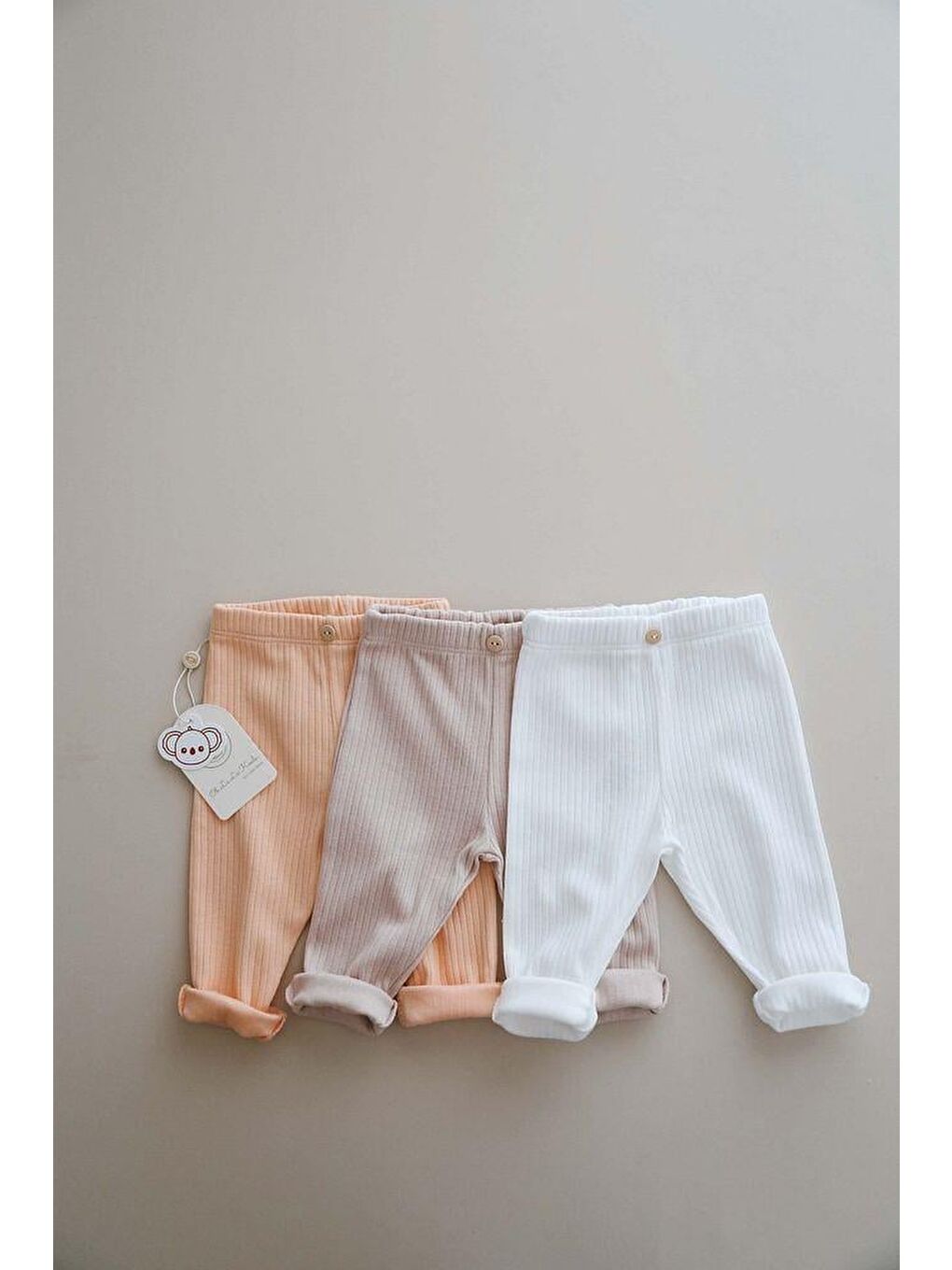 Beyaz 3Lü Bebek Fitilli Tayt Model 1-9