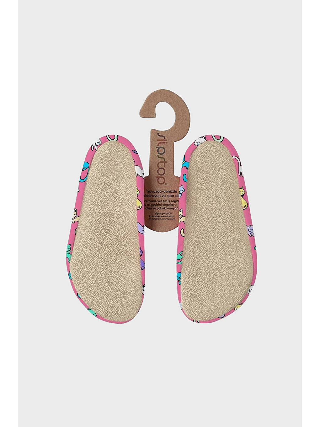 Pembe Kitties Baskılı Kaydırmaz Taban Havuz ve Deniz Ayakkabısı SS2511000003-1