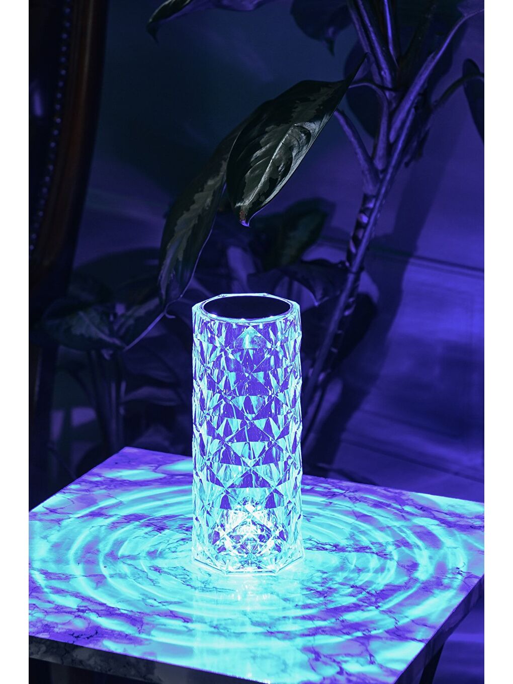 Renksiz Kristal Kumandalı Dokunmatik Masa Lambası Silindir Renk Değiştiren Usb Şarjlı Led Masa Lambası