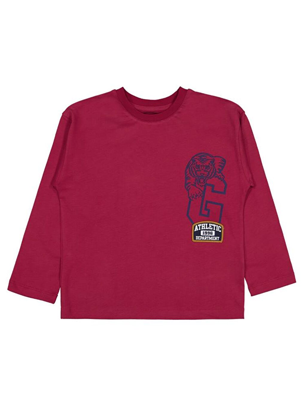 Boys Tiger Baskılı - Etiketli 6-9 Yaş Sweatshirt - Bordo 6-7 Yaş
