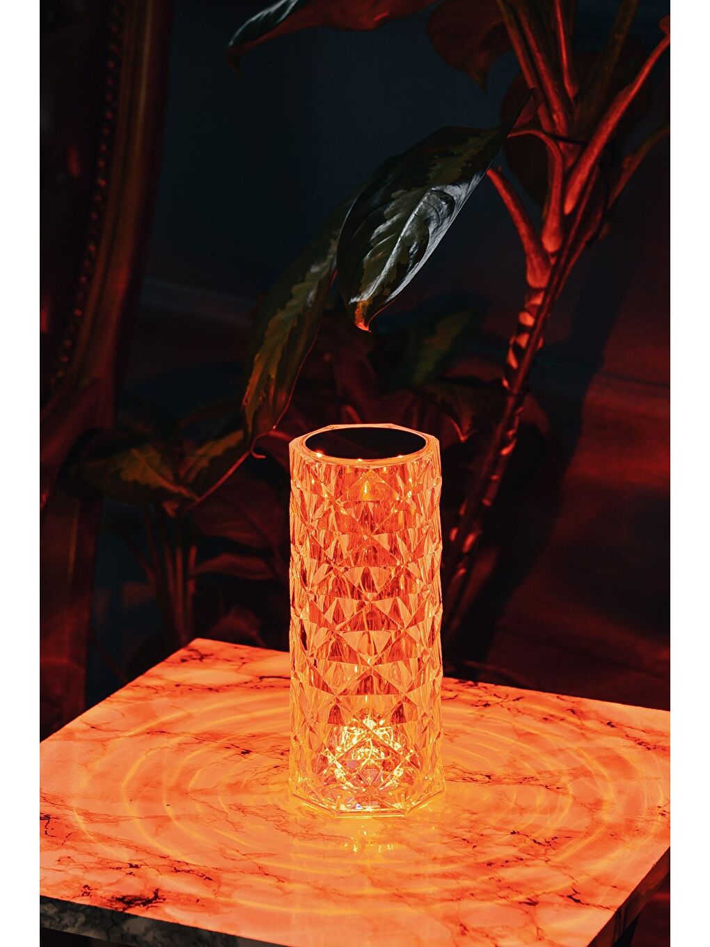 Renksiz Kristal Kumandalı Dokunmatik Masa Lambası Silindir Renk Değiştiren Usb Şarjlı Led Masa Lambası-2