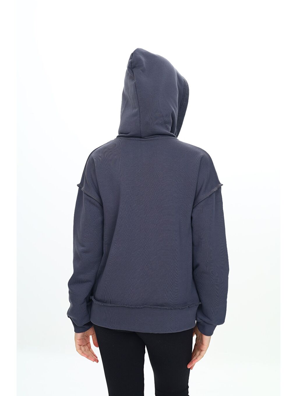 Gri Kız Çocuk Kapüşonlu Hırka-2