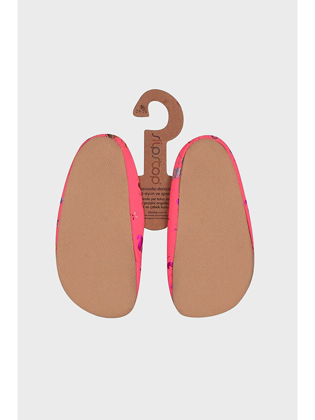 Fuşya Liz Baskılı Kaydırmaz Taban Havuz ve Deniz Ayakkabısı SS2514000007-1