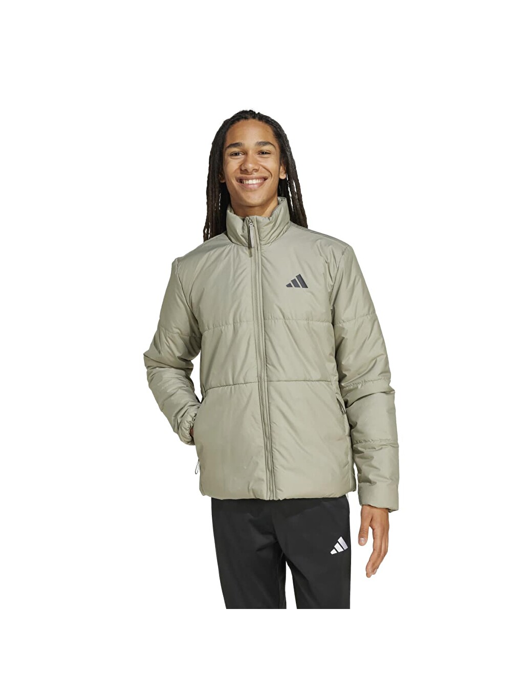 Basic 3 Stripes Insulated Climawarm Erkek Bej Dik Yaka Mont