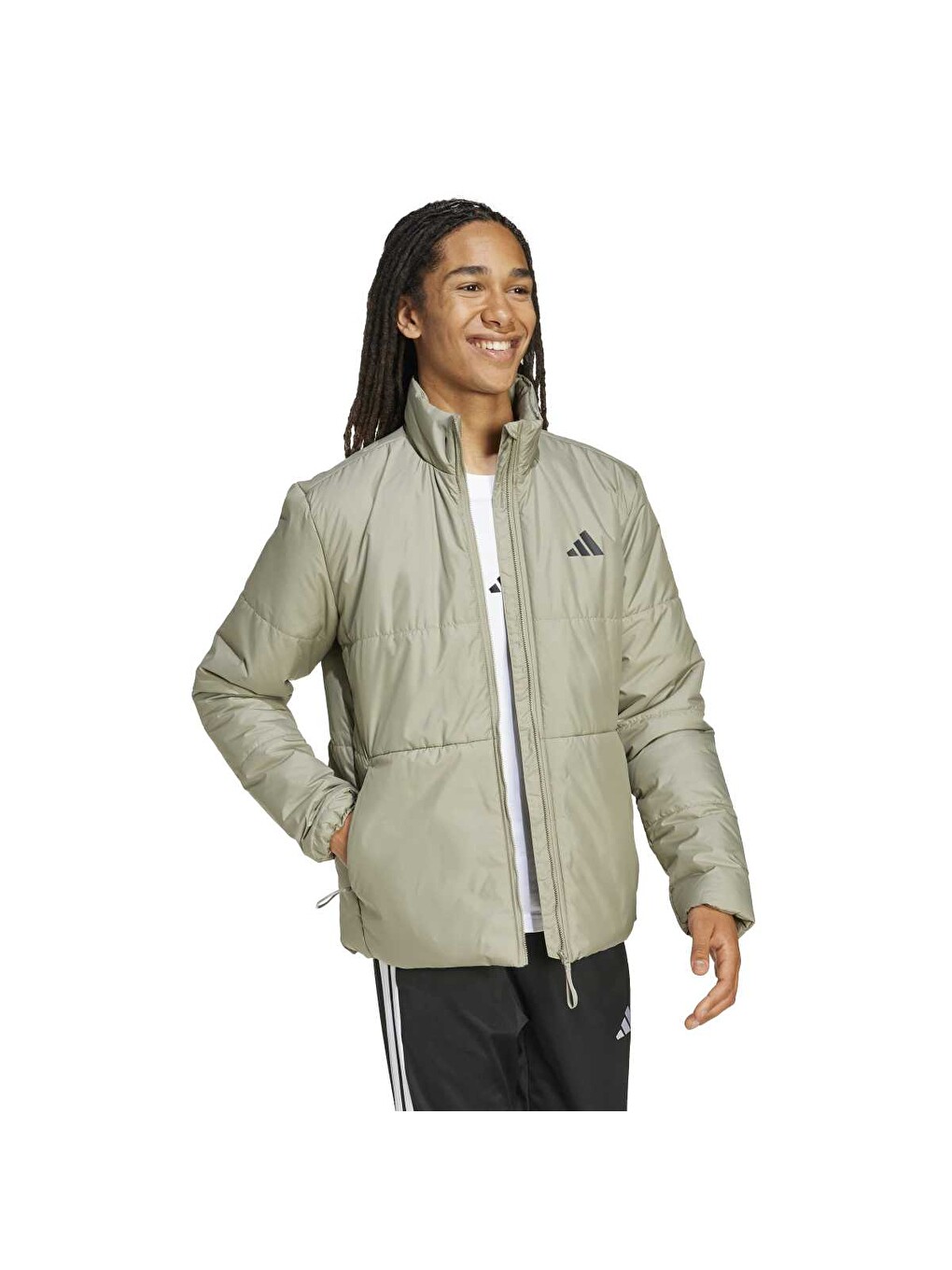 Basic 3 Stripes Insulated Climawarm Erkek Bej Dik Yaka Mont-2