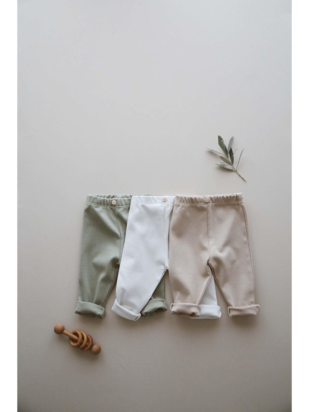 Bej 3Lü Penye Bebek Tayt Model 3-1