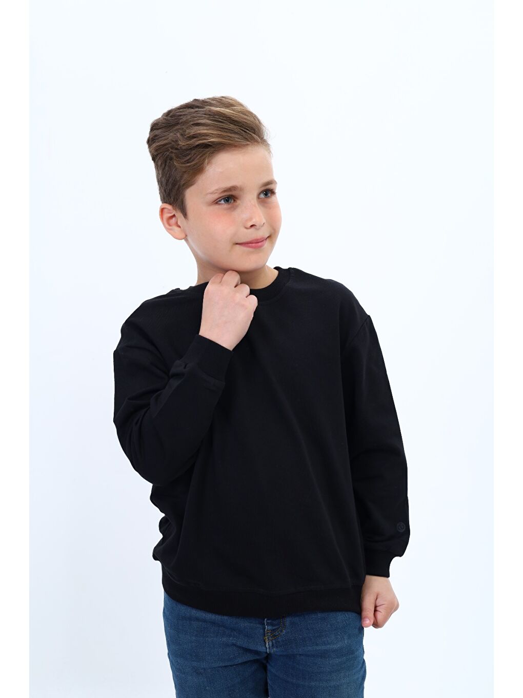 Siyah Erkek Çocuk Baskılı Sweatshirt