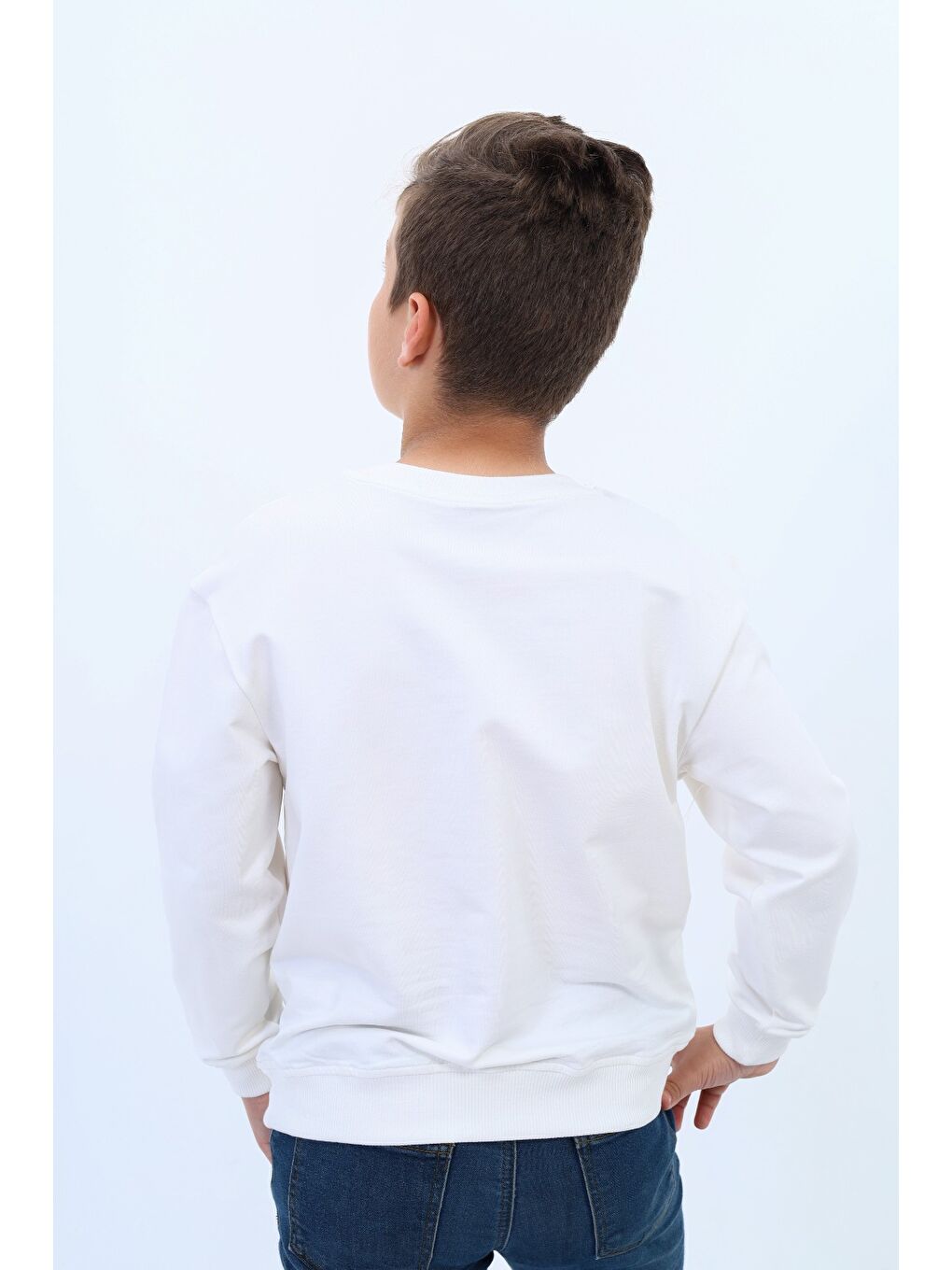Ekru Erkek Çocuk Baskılı Sweatshirt-3