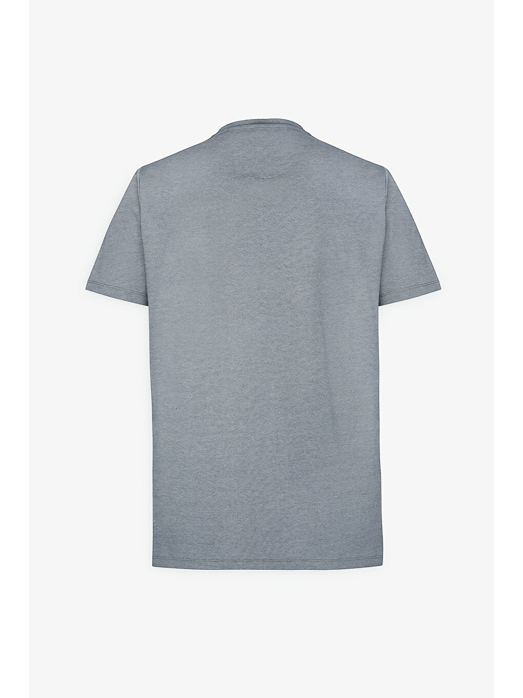 Erkek Mavi Slim Fit Dar Kesim Bisiklet Yaka Pamuklu Tişört-8