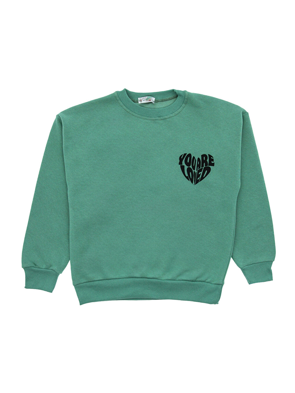 Turkuaz Kız Çocuk 3 İplik Şardonlu-Arkası Baskılı Sweatshirt 12-16 Yaş 12396