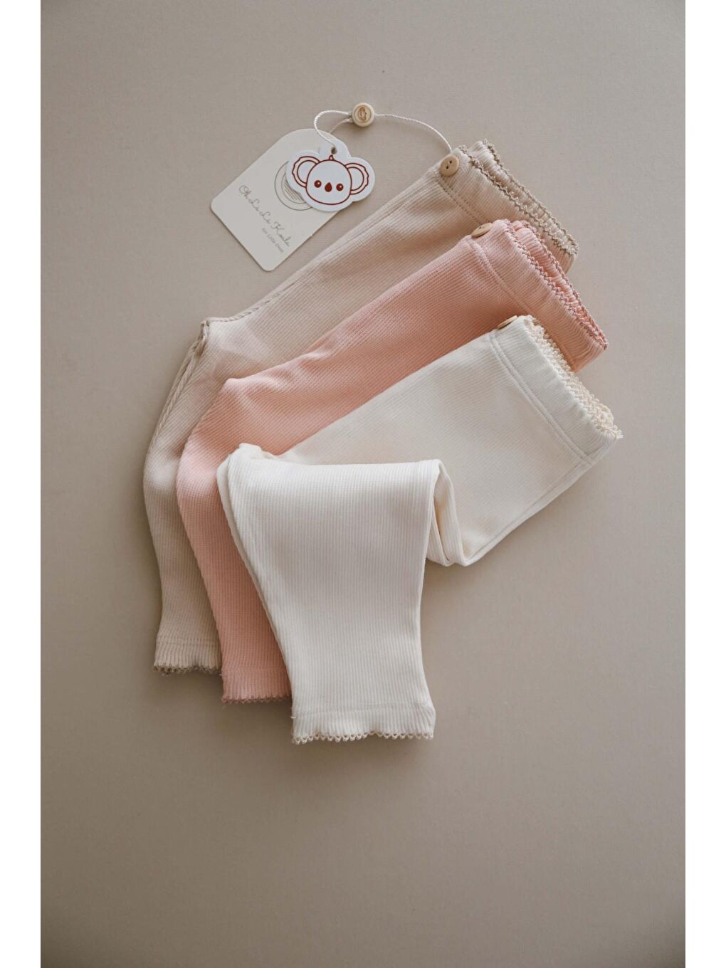 Bej 3Lü Bebek Kaşkorse Tayt Model 1-7