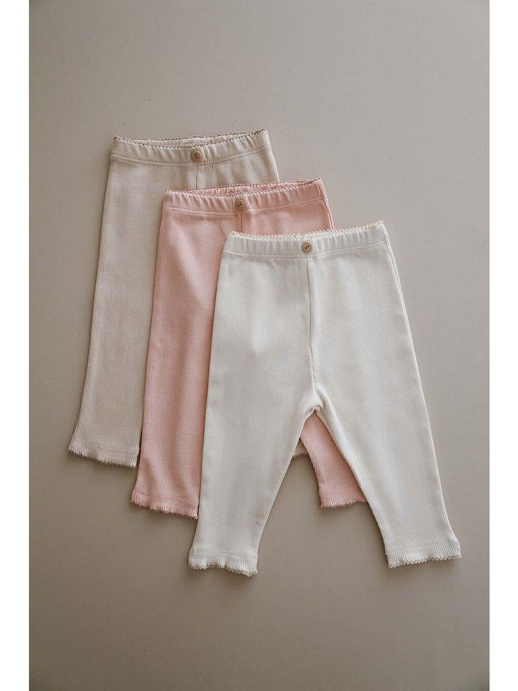 Bej 3Lü Bebek Kaşkorse Tayt Model 1-8