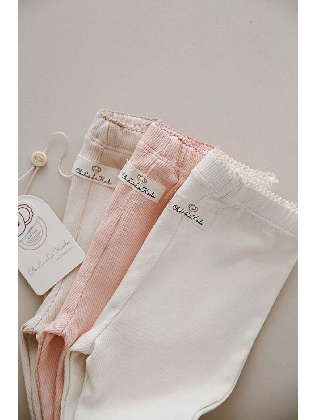 Bej 3Lü Bebek Kaşkorse Tayt Model 1-10