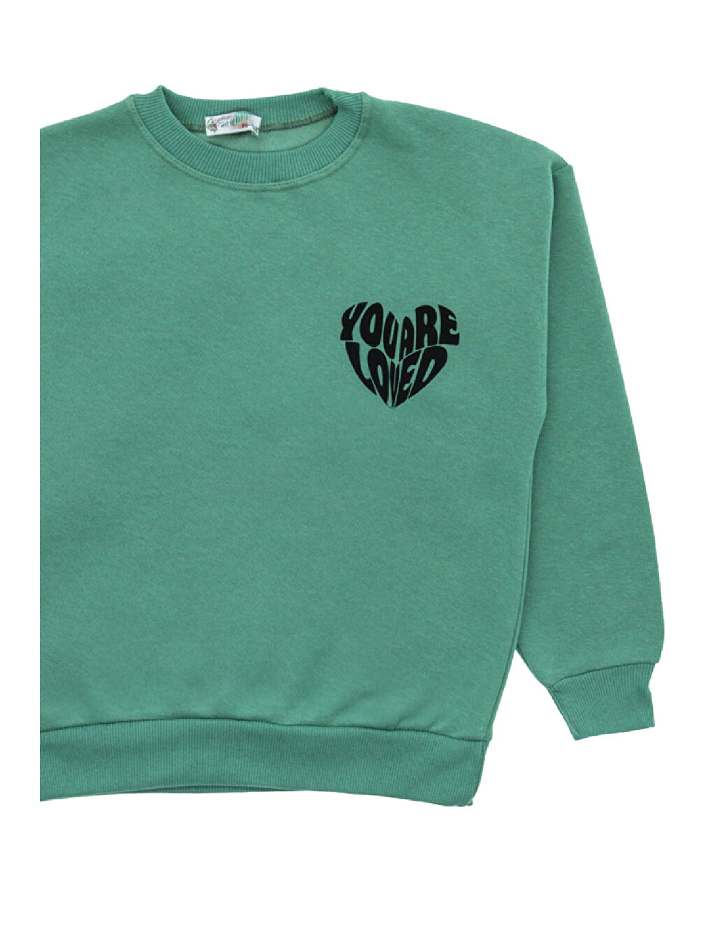 Turkuaz Kız Çocuk 3 İplik Şardonlu-Arkası Baskılı Sweatshirt 12-16 Yaş 12396-2