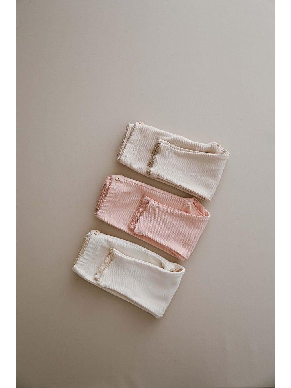 Bej 3Lü Bebek Kaşkorse Tayt Model 1-11