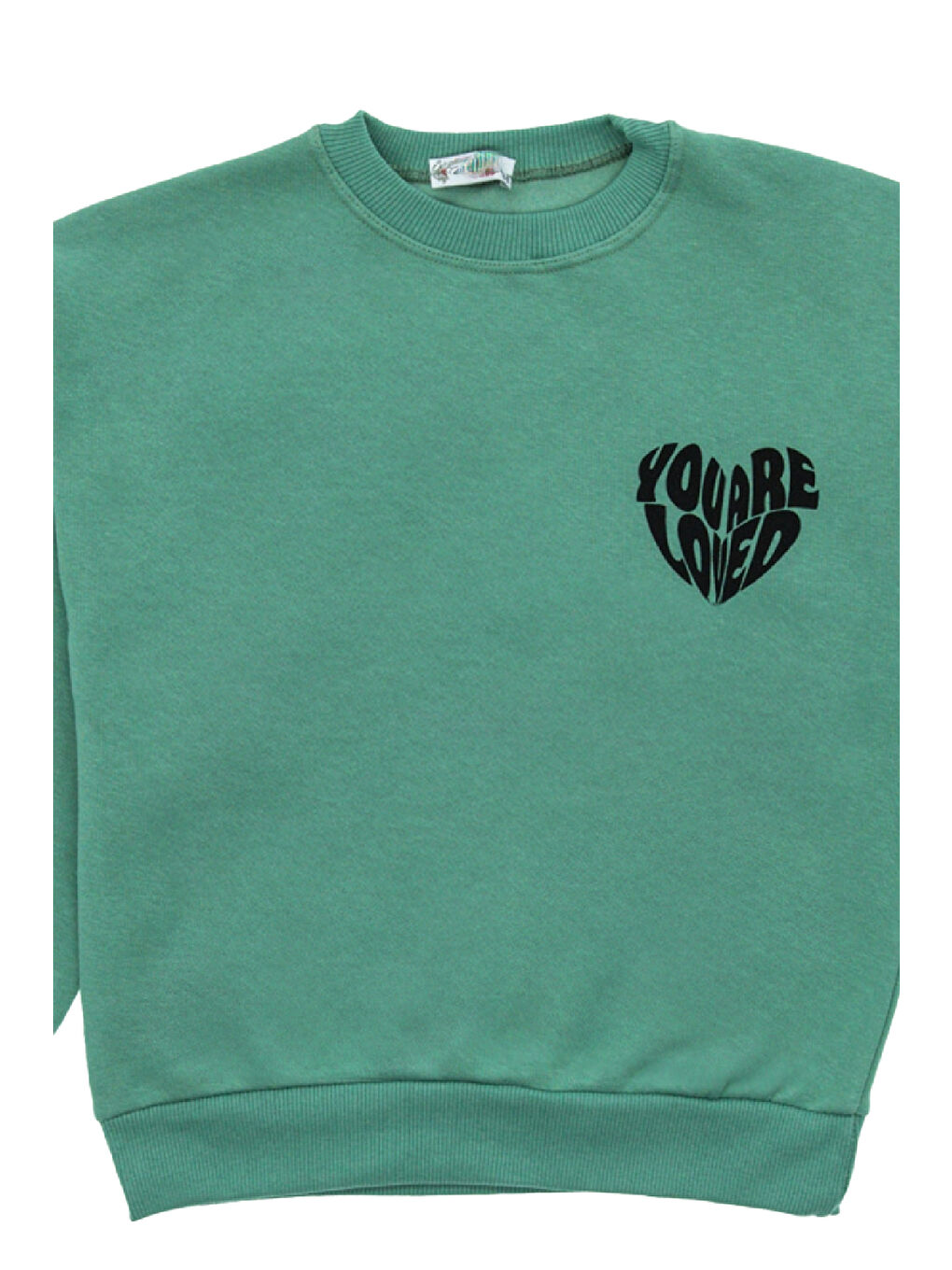 Turkuaz Kız Çocuk 3 İplik Şardonlu-Arkası Baskılı Sweatshirt 12-16 Yaş 12396-3