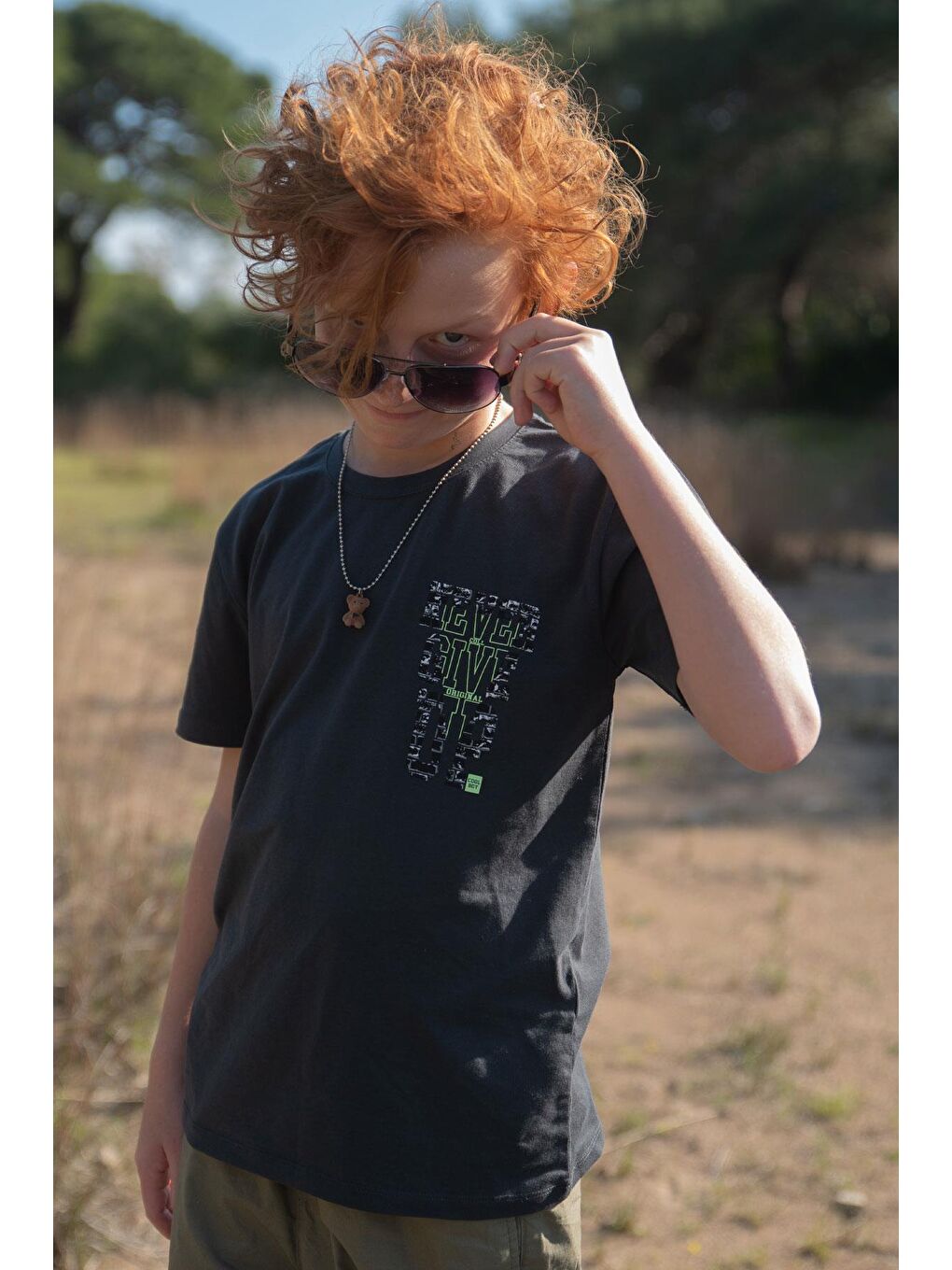 Erkek Çocuk Tişört Yazı Baskılı Antrasit (8-14 Yaş)-3