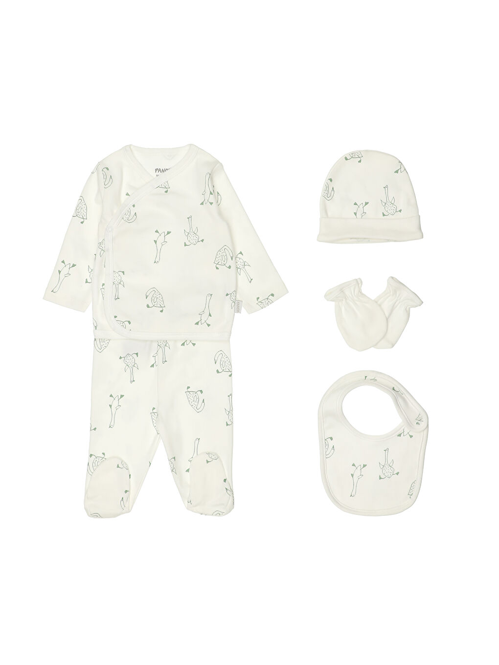 Ekru Erkek Çocuk Desenli 5'li Yenidoğan Set