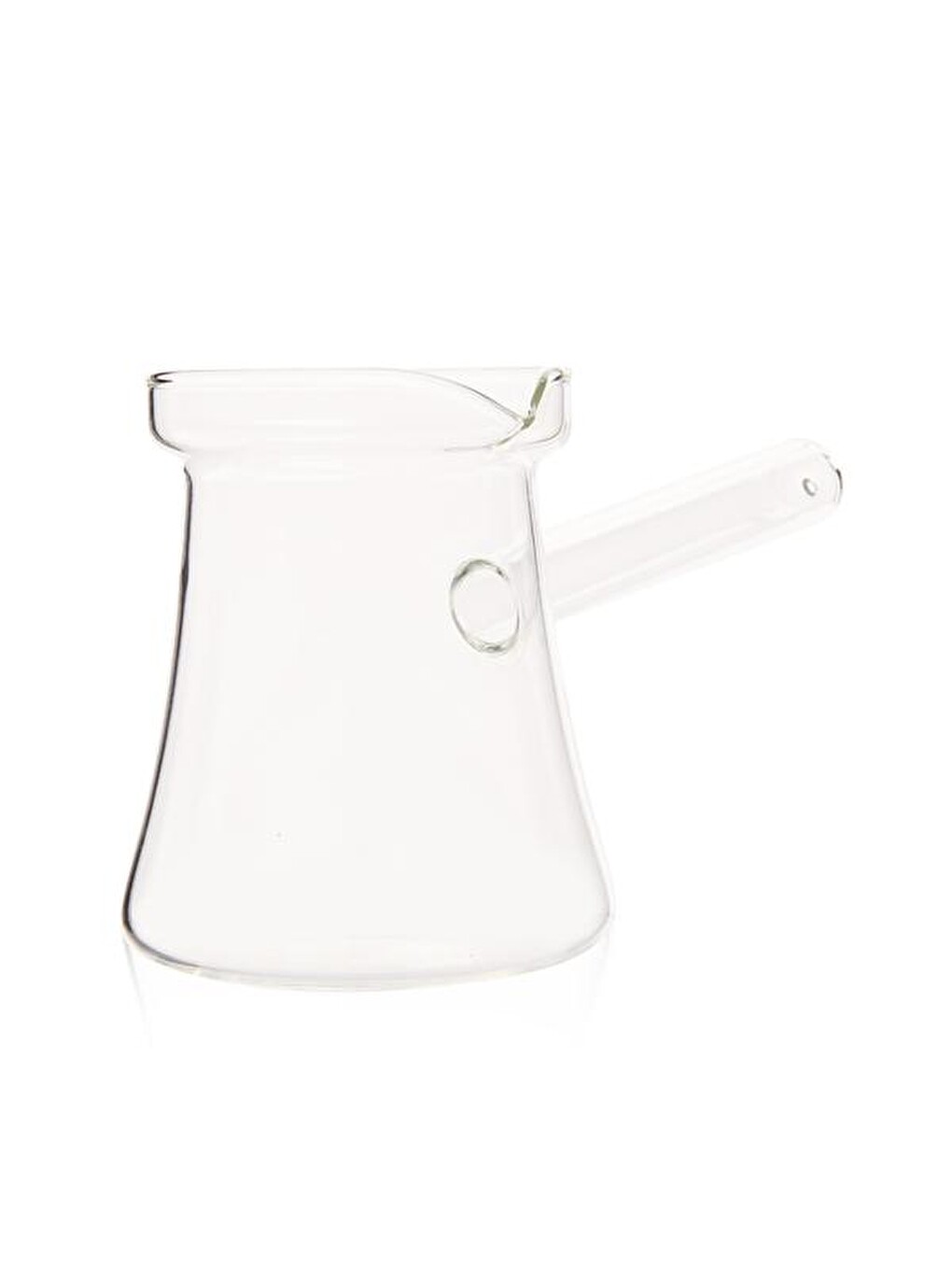 Renksiz Düz Borosilikat Cam Cezve - Şeffaf - 400 ml-1