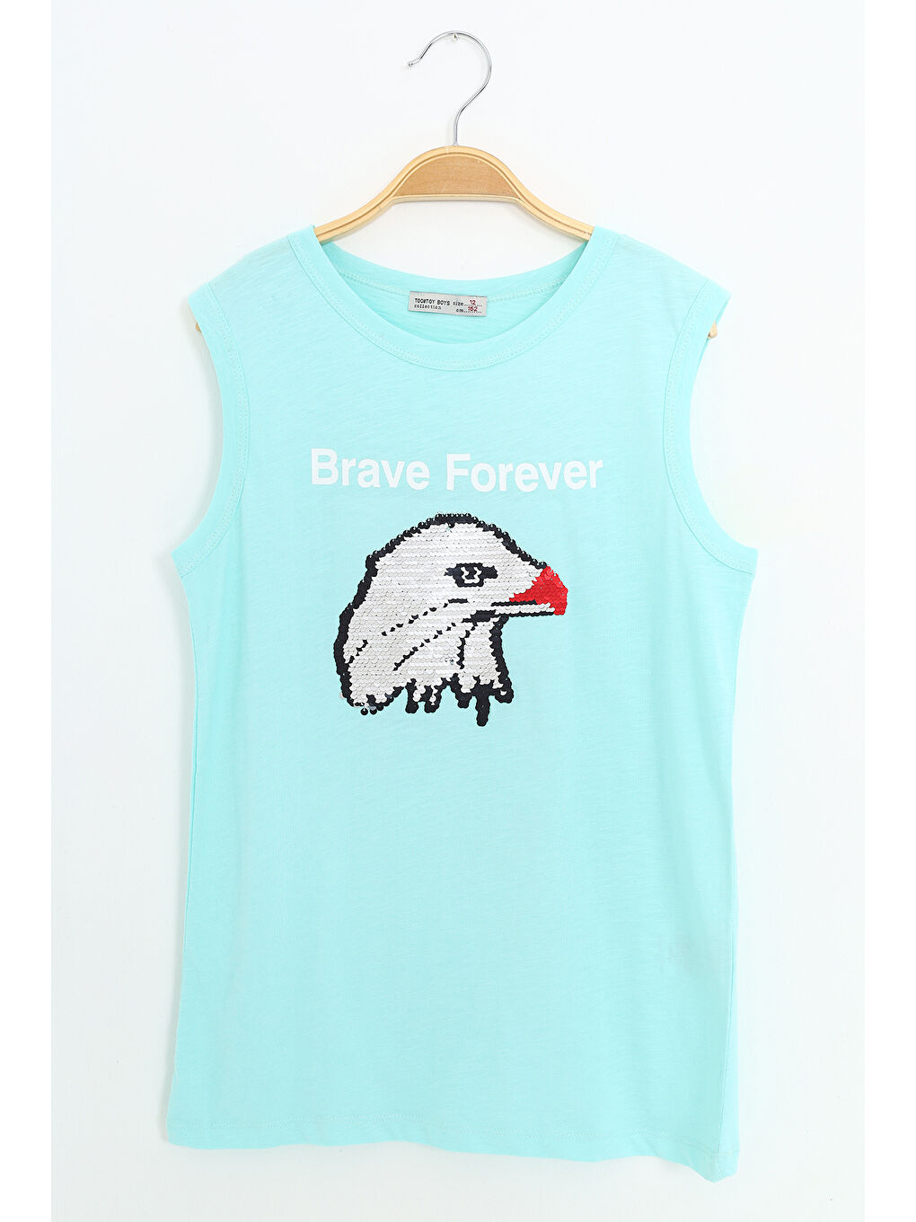 Turkuaz Erkek Çocuk Kartal Pul İşlemeli Atlet-2