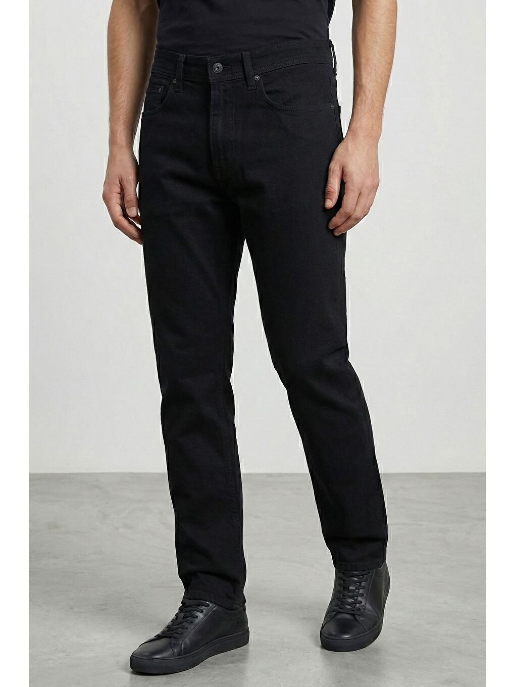 Siyah Erkek Yüksek Bel Baggy Pantolon