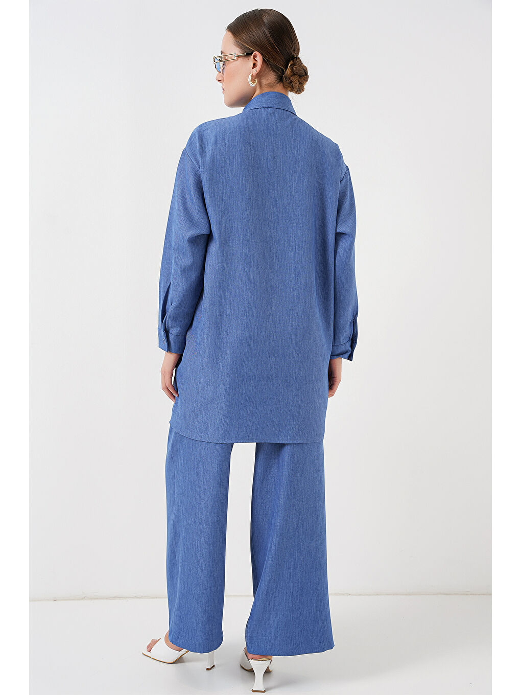 Desenli Tunik Pantolon İkili Takım 6720 - İndigo-5