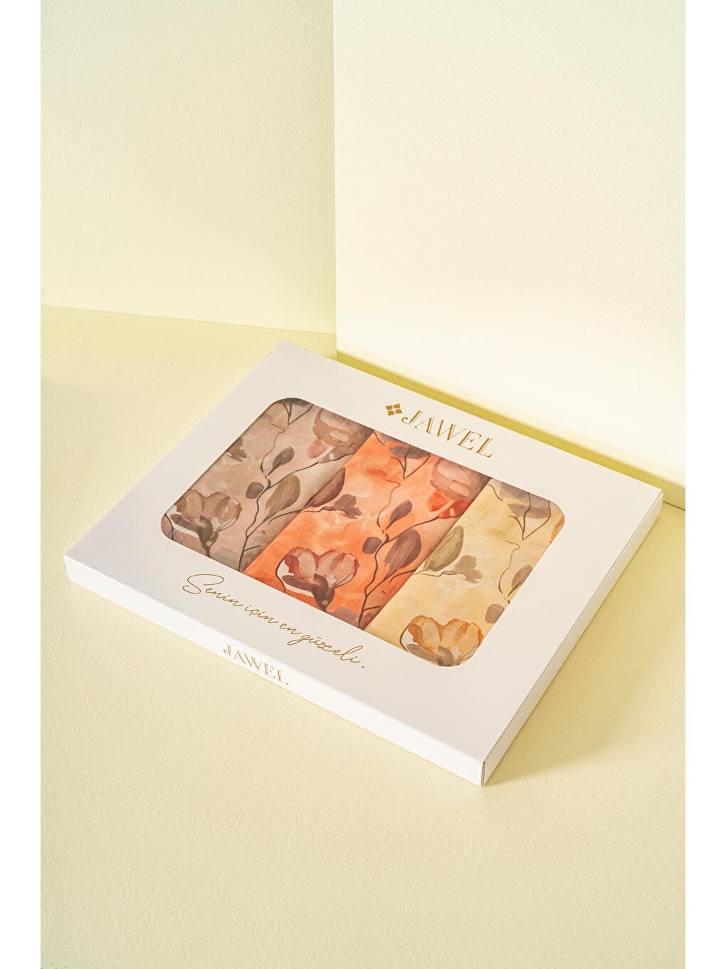 Karışık Kadın Pachira Soft Şal Paketi (Vizon-Turuncu-Sarı)-1