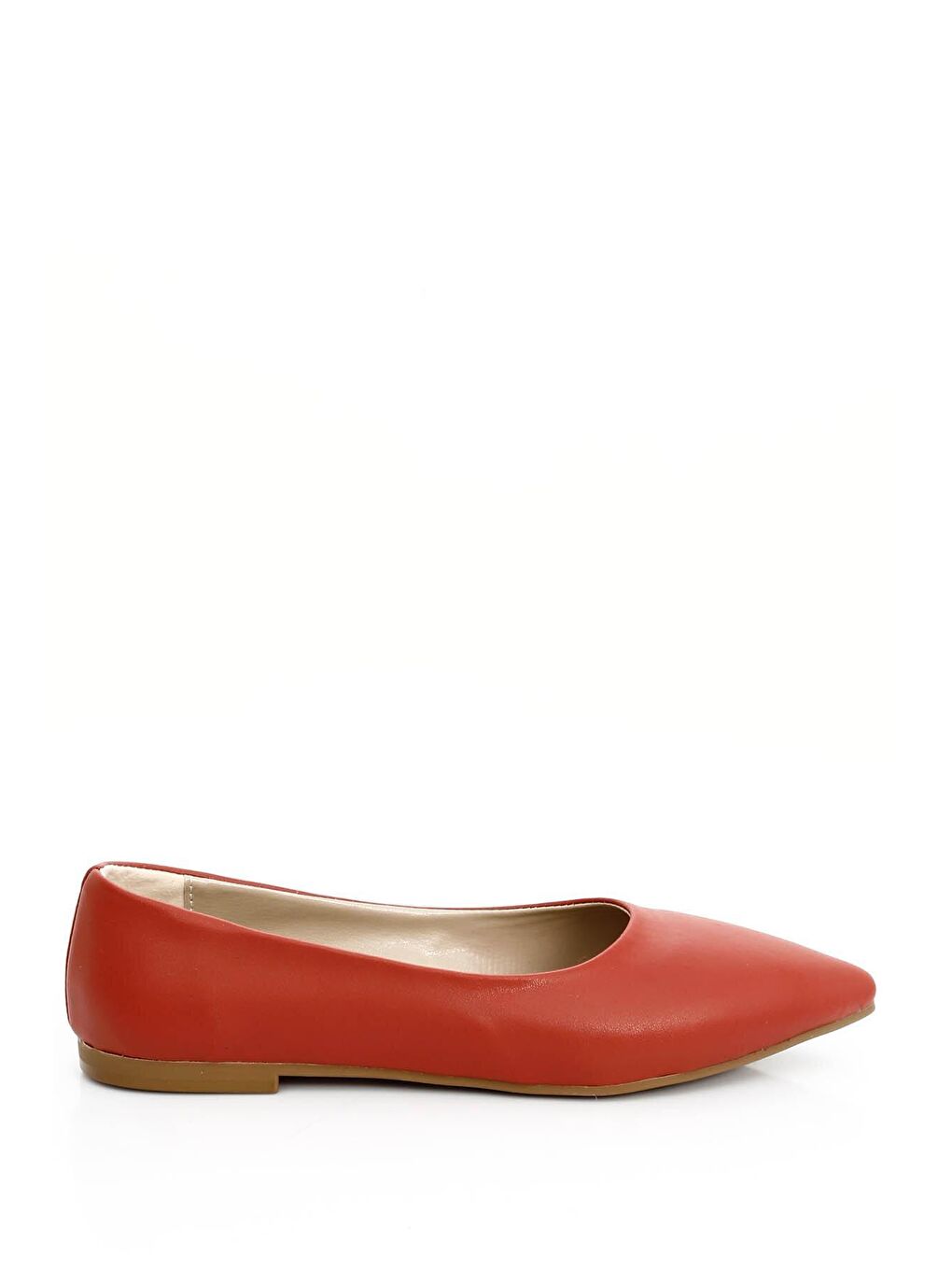 Kırmızı Sivri Burun Düz Taban Günlük Kadın Babet 40310-3