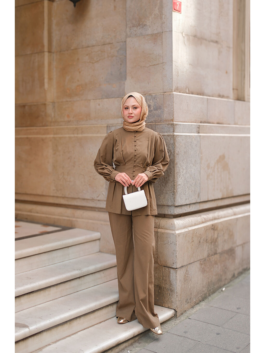 Kadın Beli Pens Detaylı Takım Yeşil-2