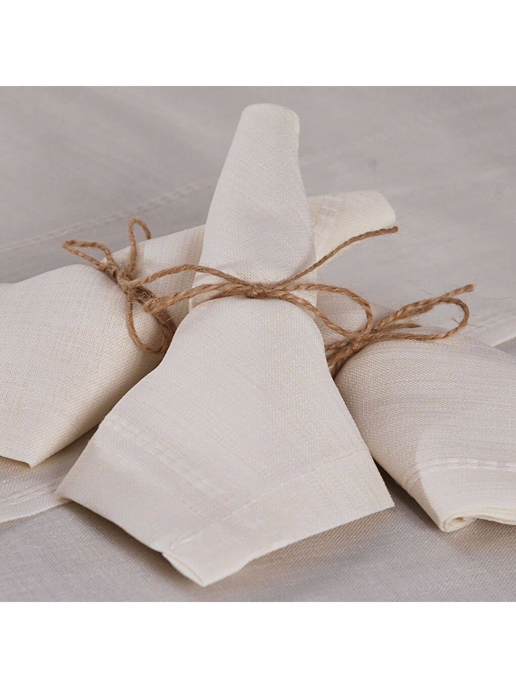 Ekru Home Dora Masa Örtüsü 10 Parça-Krem-1