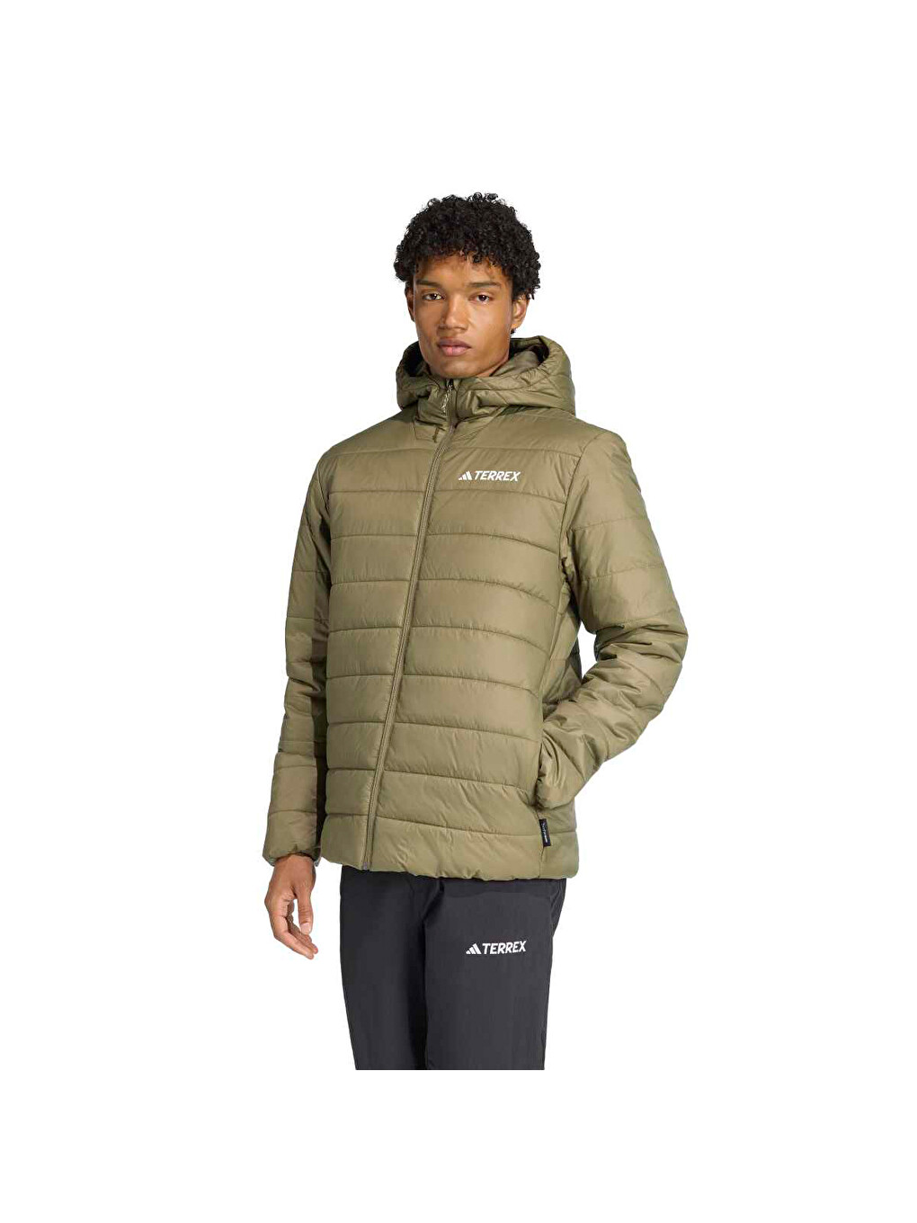 Haki Terrex Multi Essentials Insulated Erkek Kahverengi Kapüşonlu Mont