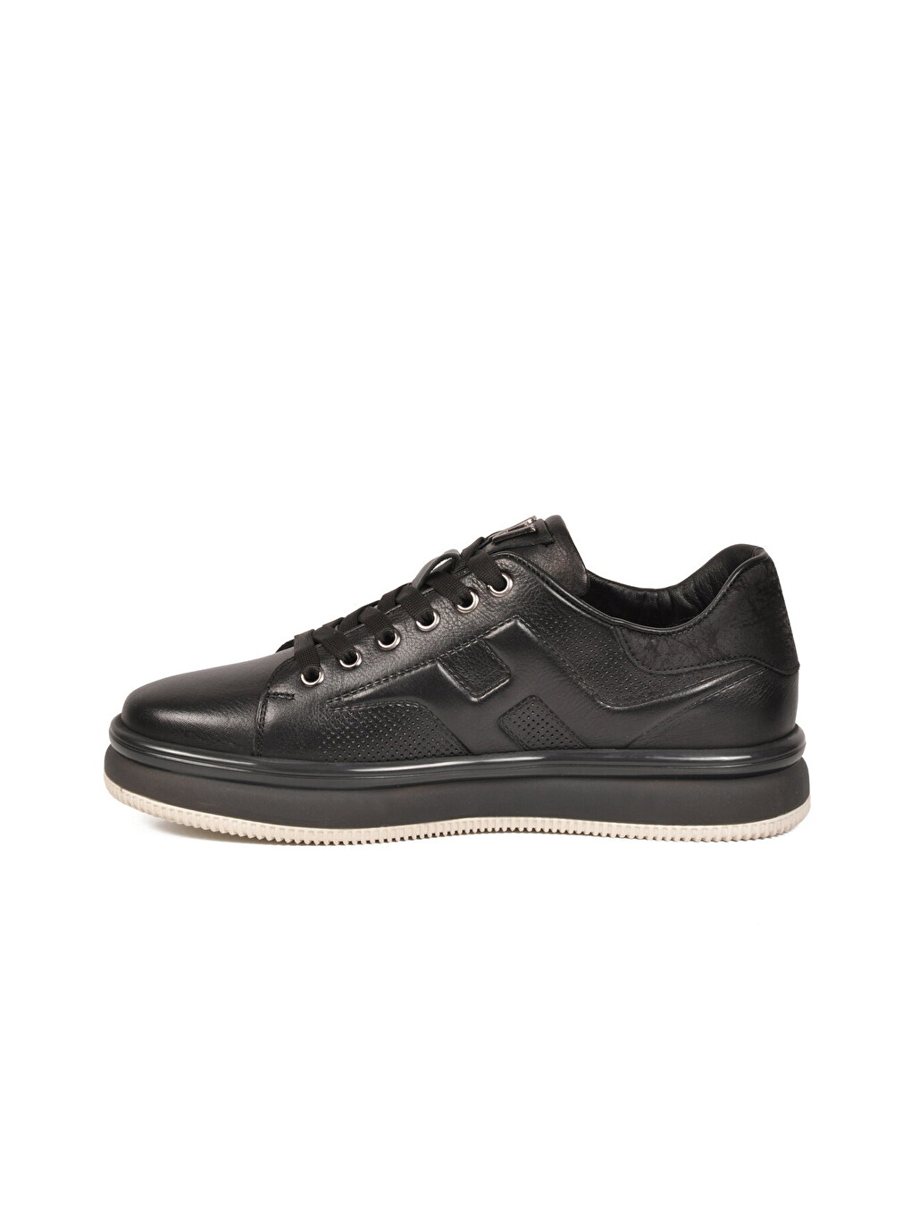 Siyah Hakiki Deri Erkek Casual Sneaker Memory Taban Premium Casual Ayakkabı M030 M-3