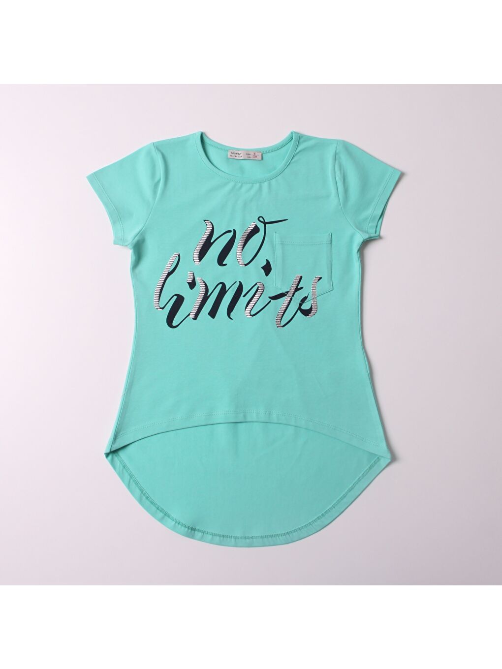 Toontoykids Mint Yeşil Kız Çocuk No Limits Baskılı Tişört