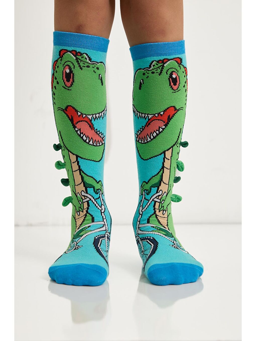 Karışık Çocuk Dinozorlu Dizaltı Çorap