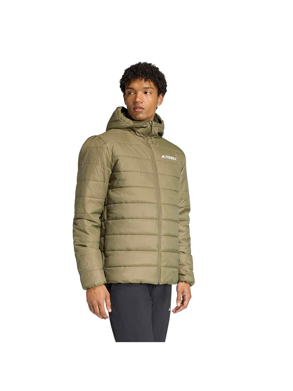 Haki Terrex Multi Essentials Insulated Erkek Kahverengi Kapüşonlu Mont-1
