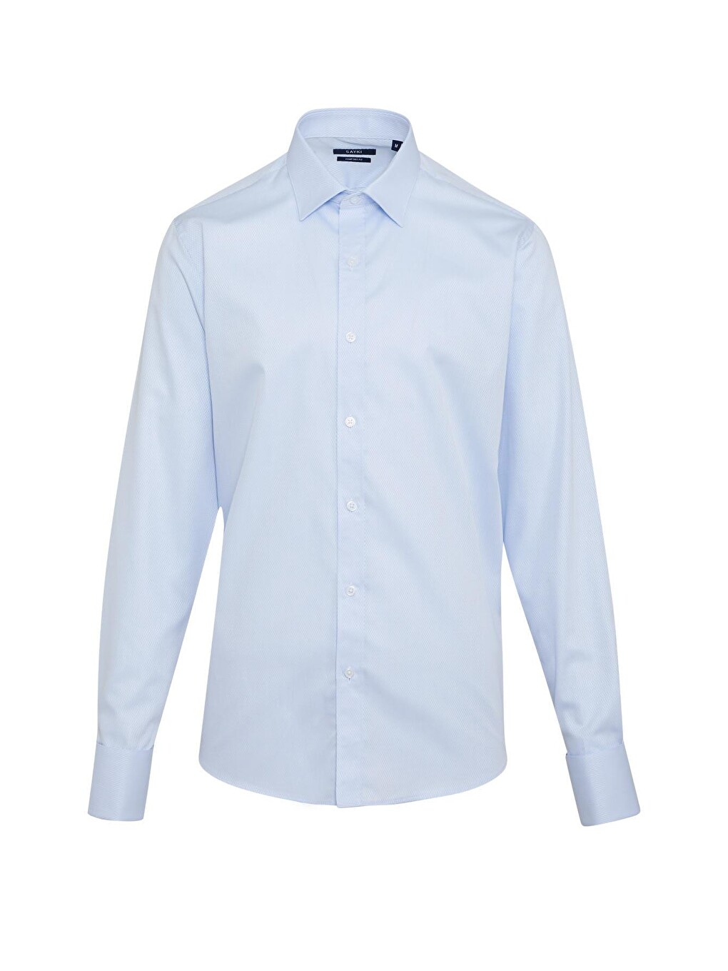 Mavi Comfort Fit Desenli 100% Pamuk Slim Yaka Manşetli Uzun Kol Klasik Gömlek