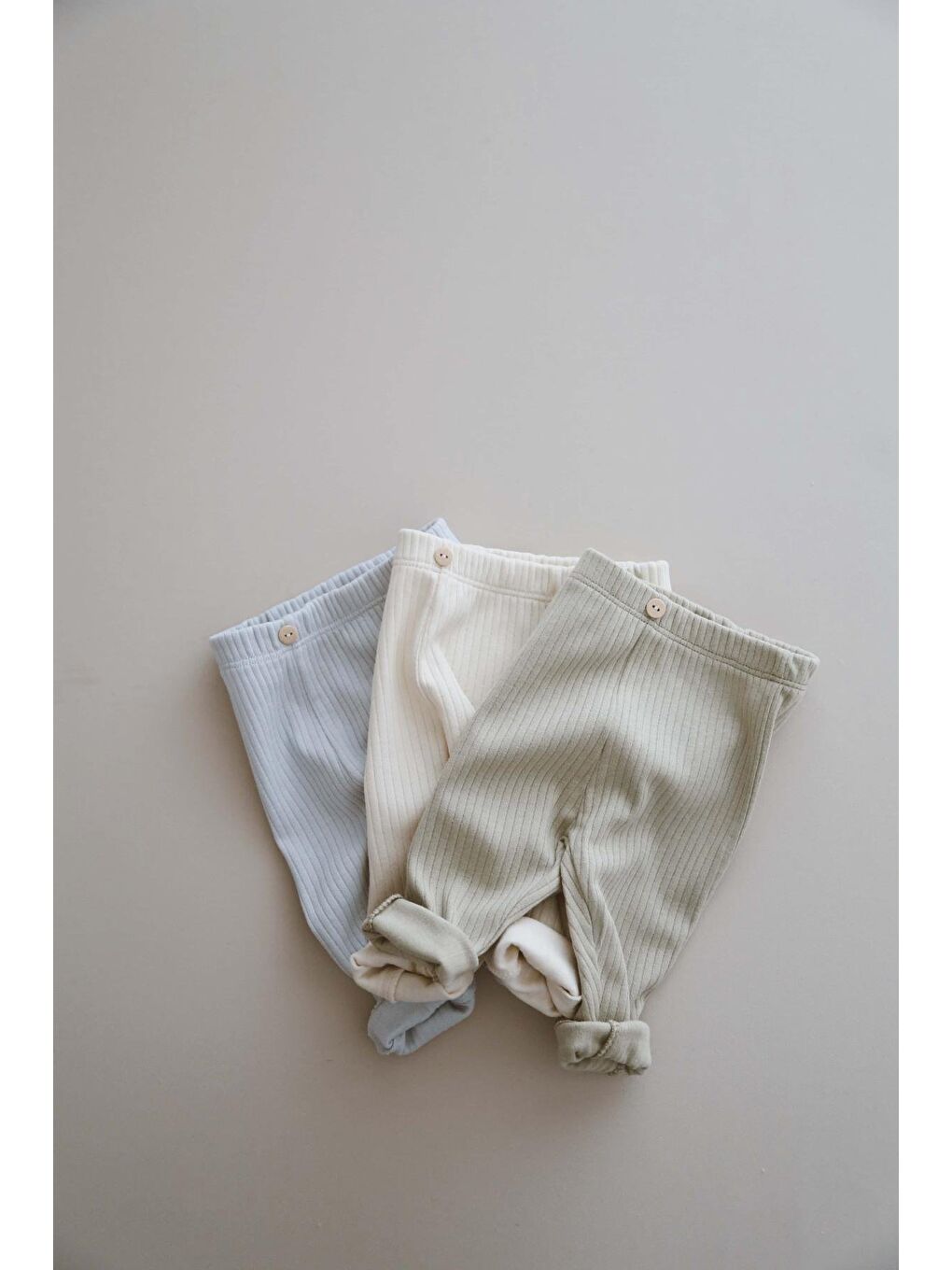 Ekru 3Lü Bebek Fitilli Tayt Model 2-6